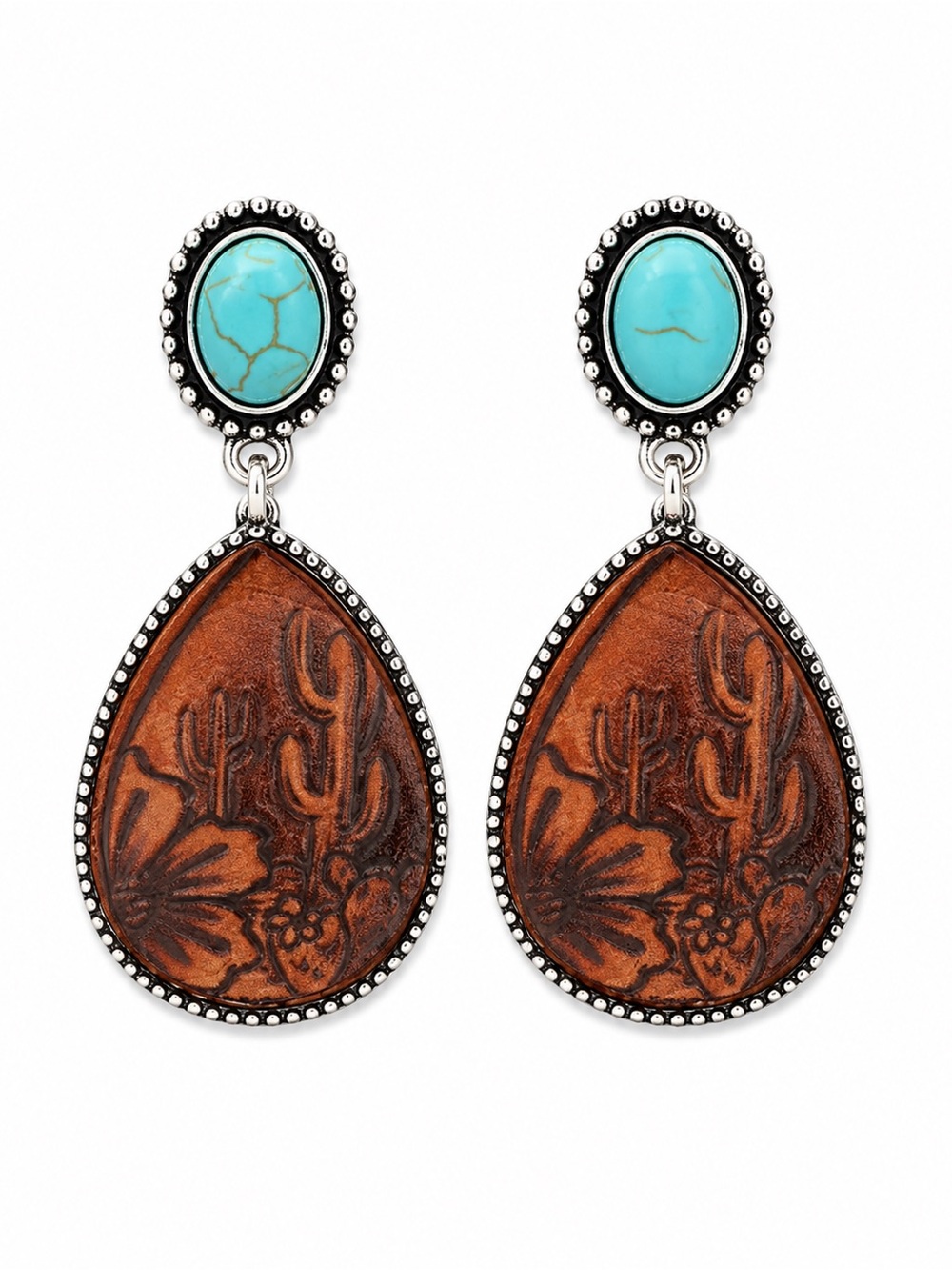 Southwestern Turquoise Desert Teardrop Earrings